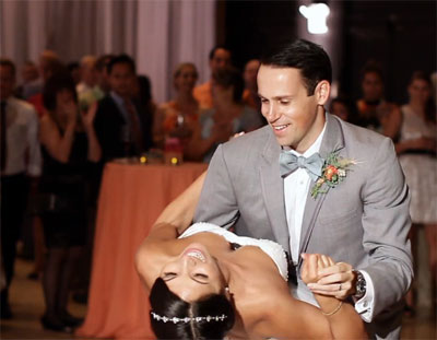 Gina and Craig - wedding dance dip